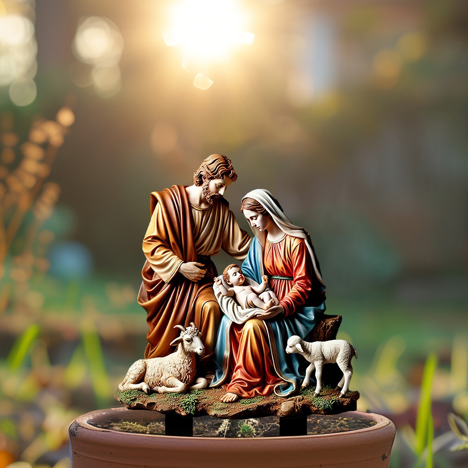 YANHAIGONG Nativity Set,Nativity Scene Indoor,Nativity Sets for Christmas Indoor,Nativity Scene Christmas Decor,Christmas Nativity Wearresistant Acrylic Ground Insert Pendant Decoration